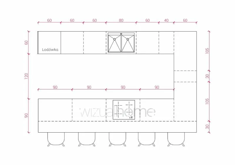 Odległości między szafkami kuchennymi