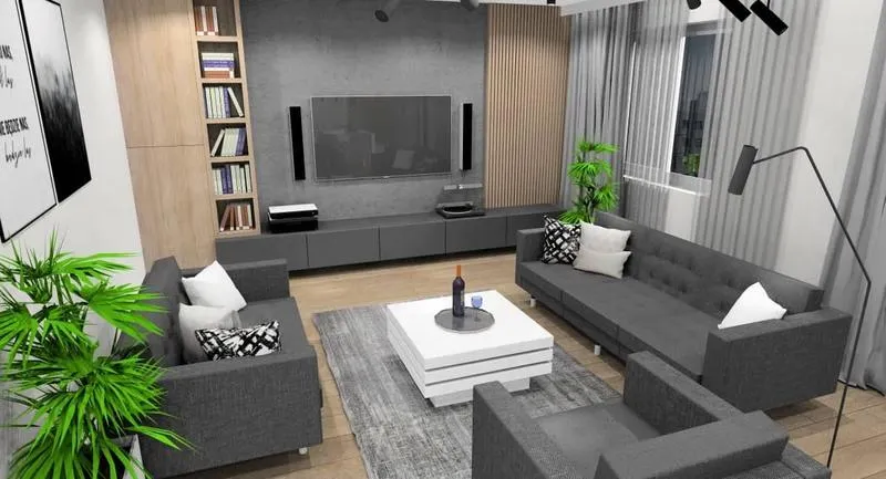 Tania aranżacja salonu z kuchnią